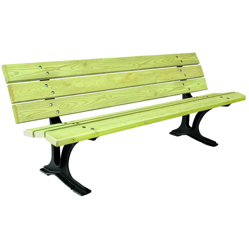 banc espace public Le Perpignanais en pin Discount